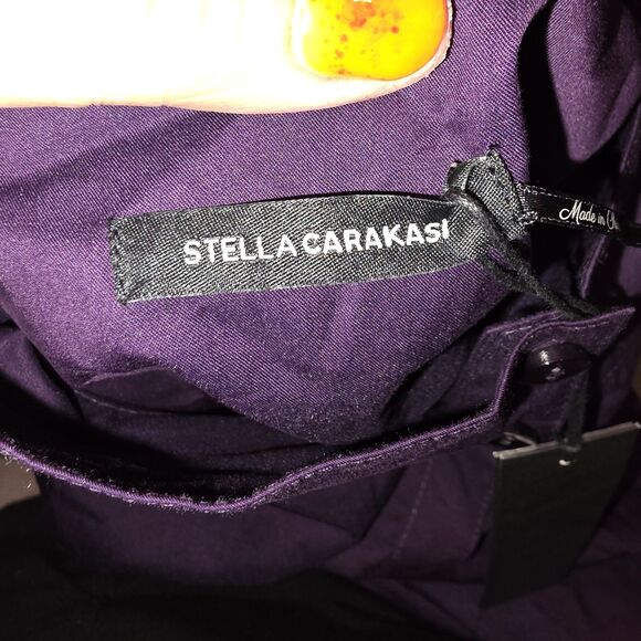 STELLA CARAKASI NWT TIBURON Sz XL Amethyst Purple Collared Button Down Tunic Too - Picture 8 of 10